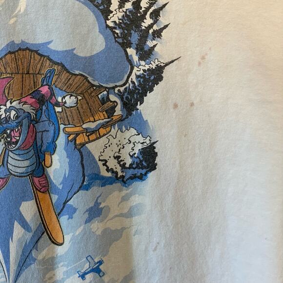 Y2K Disney S short sleeve t-shirt I Survived Summit Planet VINTAGE cotton white - Picture 9 of 9